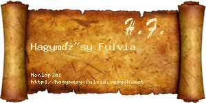 Hagymásy Fulvia névjegykártya